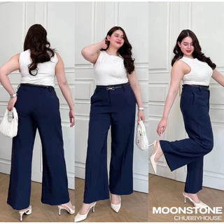 Moonpants กางเกงทำงานสาวอวบ กระดุมหน้าสไตล์สาวออฟฟิศ (ZAZA PANTS) Moonstonechubbyhouse [ Code: 0006 ]