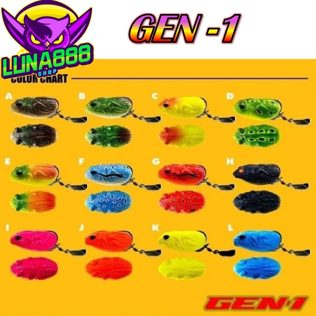 เหยื่อตกปลา เหยื่อปลอม  NEW GEN 1 เบ็ดเดี่ยว FISHING EZ ( ชุดตัวเบ็ดรุ่นใหม่ FGS2 ) กบยางที่ถูกพัฒนา
