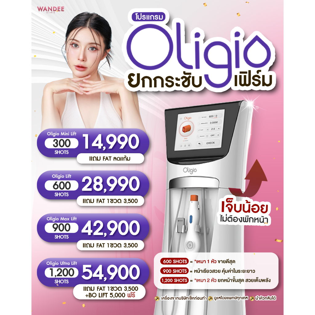 โปรแกรม Oligio ยกกระชับผิวหน้า สลายไขมัน