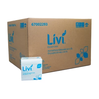 (ยกลัง) Livi กระดาษชำระ Hygienic Bathroom Tissue หนา 2 ชั้น 250 แผ่น จำนวน 60 แพ็ค/ลัง