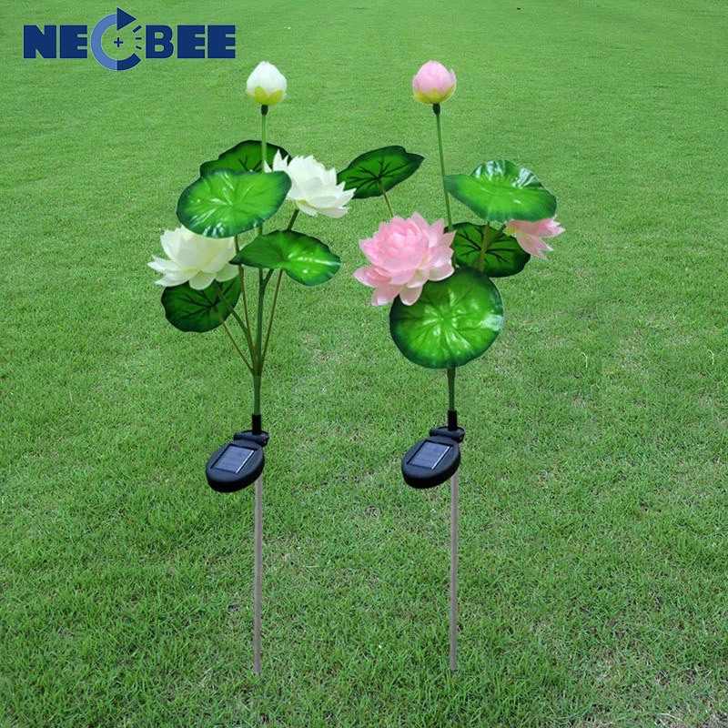 Neobee ไฟปักสนามโซล่าเซลล์ ดอกบัว โคมไฟดอกไม้ ตกแต่งสวน กลางแจ้ง กันน้ำ Solar-Lotus