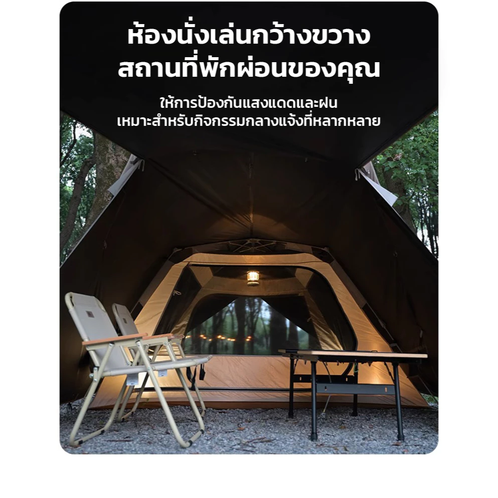 เต็นท์บ้านออโต้ 2ห้องนอน 1ห้องนั่งเล่น สำหรับ 4-5 คน thumbnail 8
