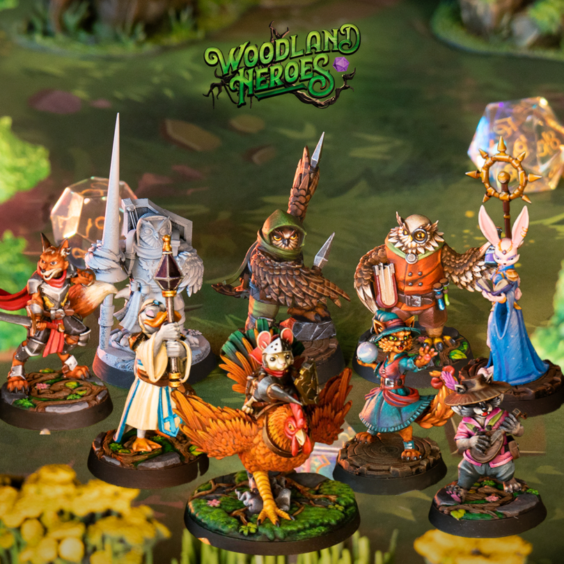 DnD Miniature I Woodland Heroes I โมเดลสำหรับเล่นบอร์ดเกม (งานเรซิ่นสีเทา ยังไม่ลงสี) ขนาดฐาน 1 นิ้ว