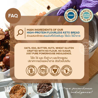 ขนมปัง ไร้แป้ง ไร้น้ำตาล โปรตีนสูง 16 กรัมต่อแผ่น รสอะโวคาโด (HIGH-PROTEIN AVOCADO Superfoods Flourless Bread)