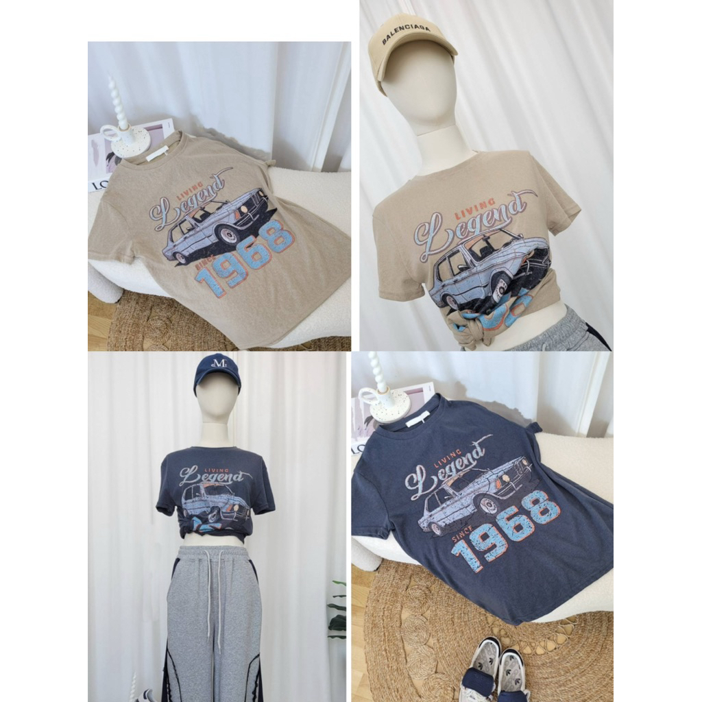 เสื้อยืดสลาฟลายรถฟิลวินเทจ(พร้อมส่ง)