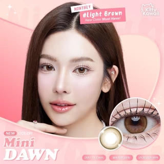 รุ่นวอนยอง IVE ⭐️ คอนแทคเลนส์ Mini Dawn Light Brown / Black (Kitty Kawaii) ขนาดมินิ 🌷