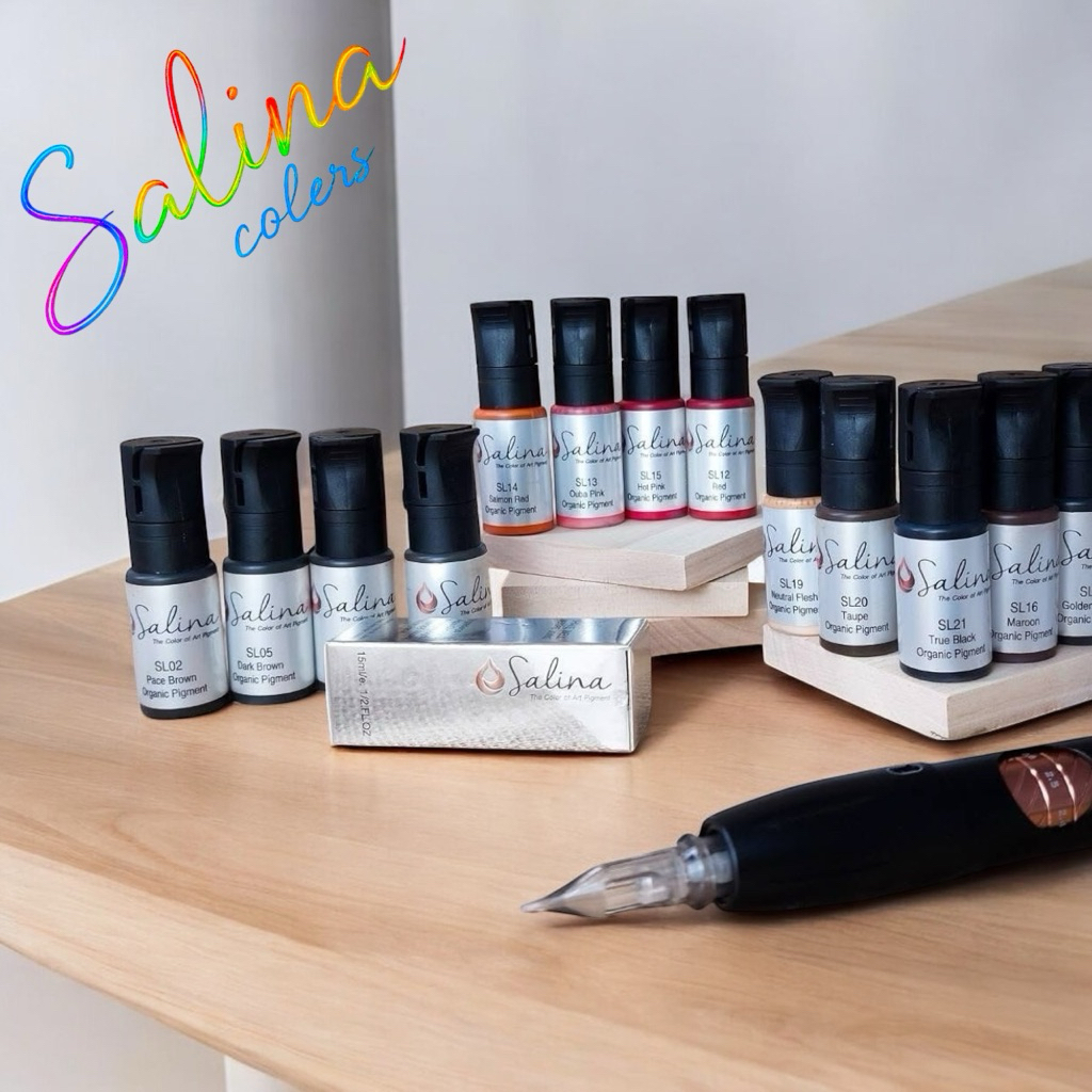 สีสักคิ้ว สีสักปาก Salina 15 ml.