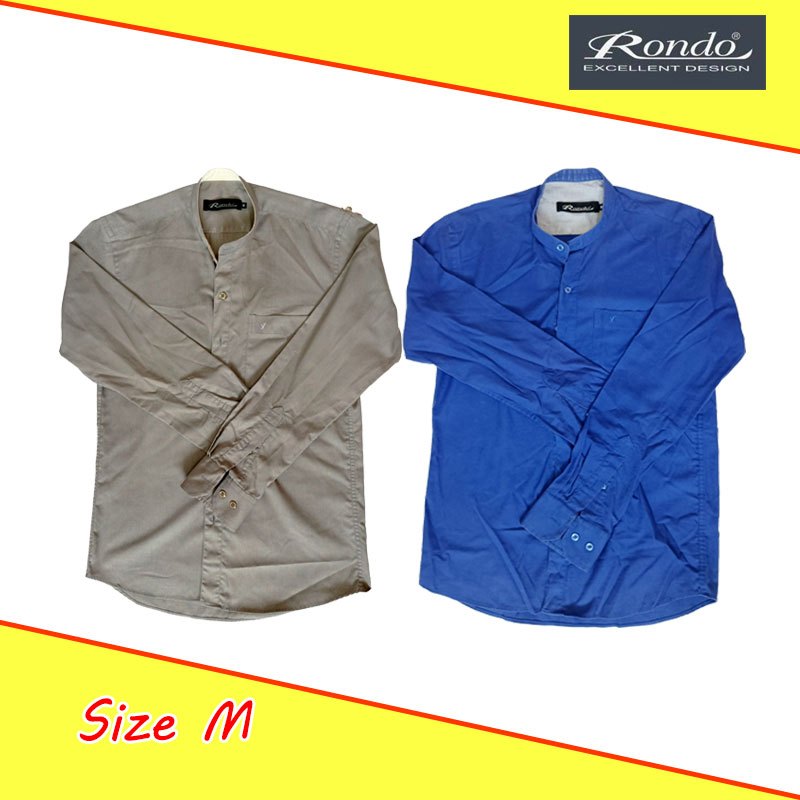 มีของพร้อมส่ง✌️ เสื้อเชิ้ต เสื้อเชิ้ตผู้ชาย ยี่ห้อRondo สีน้ำเงิน ของแท้ SIZE M !👇โปรดอ่านก่อนสั่งซื