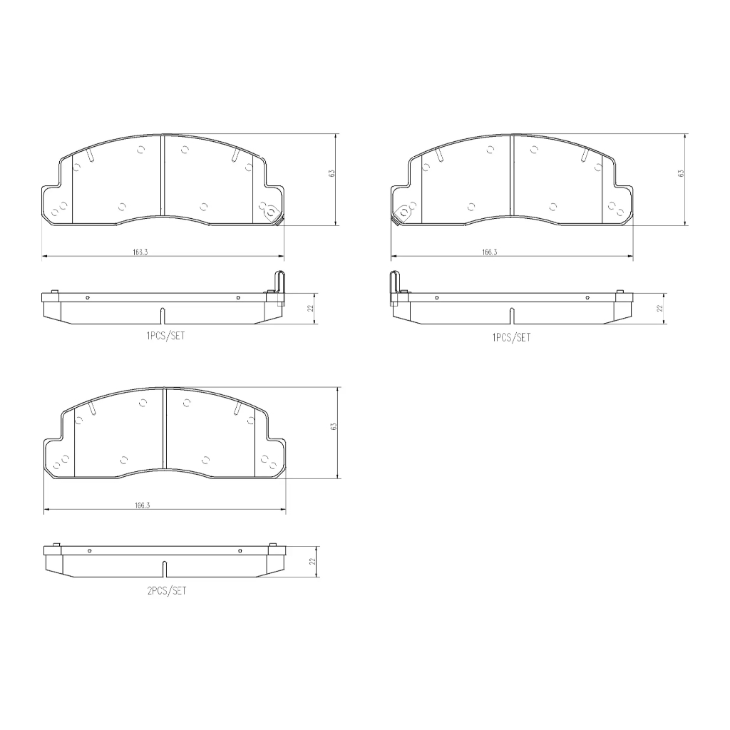 ผ้าดิสเบรคหน้า TOYOTA DYNA BU60 BU80 BU100 BU200 HINO DUTRO XZU304 XZU402 XZU600