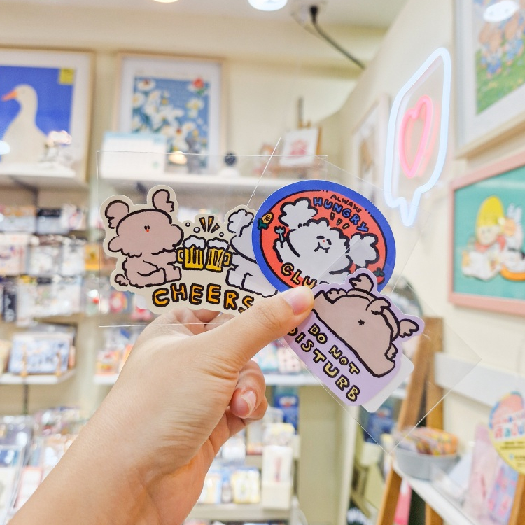 ✨มีลายใหม่ด้วย✨Stamp Sticker สแตมป์สติกเกอร์ รวมลาย เจ้าหมาเมฆ YORKIE&PUDDIE และบิ๊บบี้ สุดน่ารักตะมุตะมิ  [derbthederb]