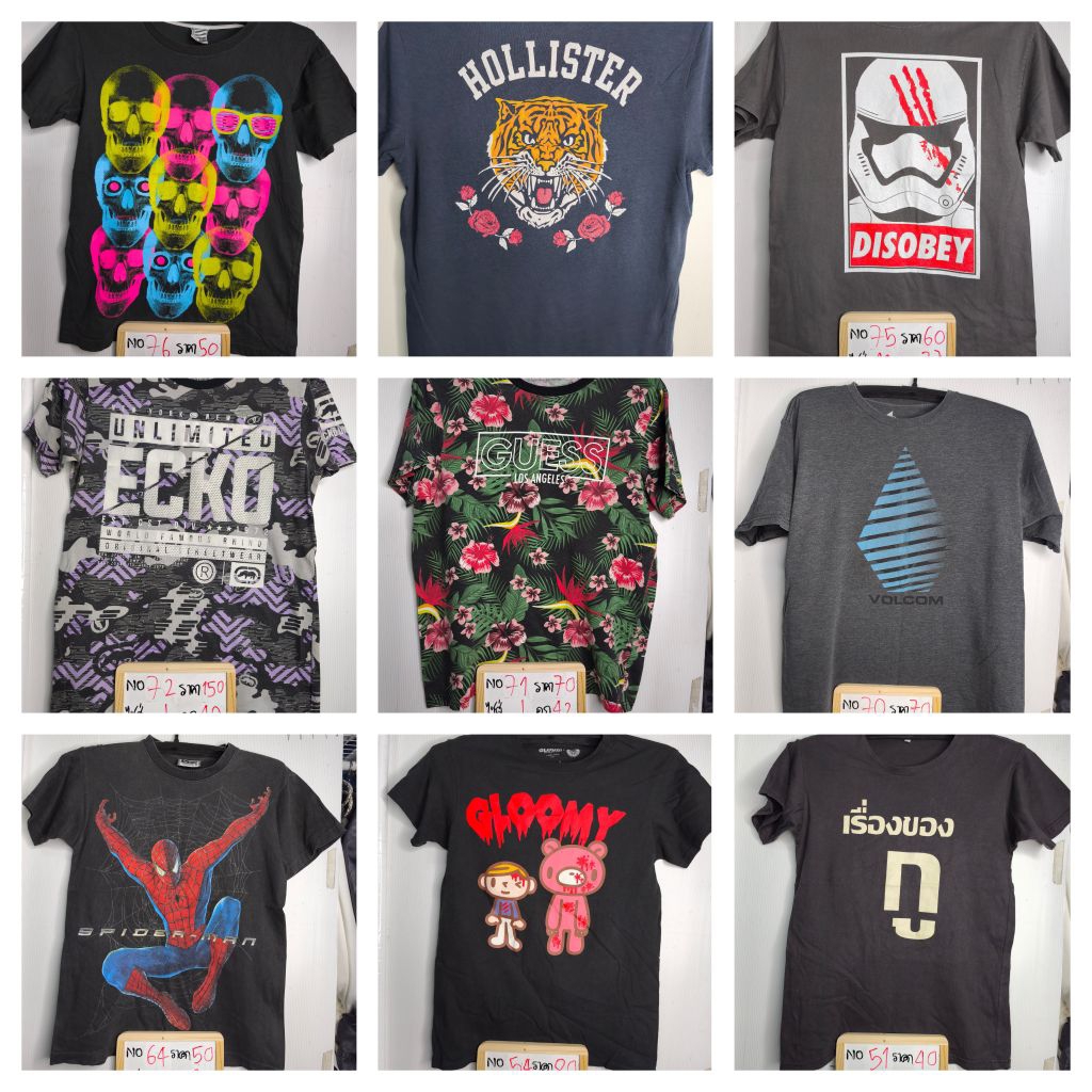 เสื้อยืดมือสอง USA วินเทจ No.41-80  แบรนด์กีฬา สเก็ต วง ลายมัน หลายไซส์