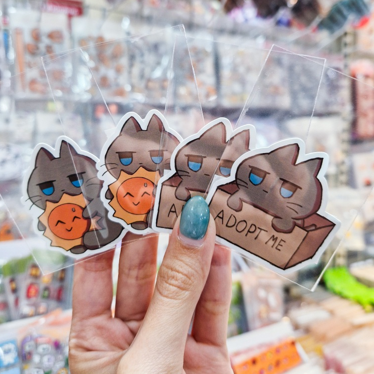 Sticker สติกเกอร์ ลาย น้องแมวตาแป๋ว น่ารักน่าชังรอทาสมาเก็บไปเลี้ยง🐱 สติกเกอร์แมวน่ารัก ๆ [LARZA]