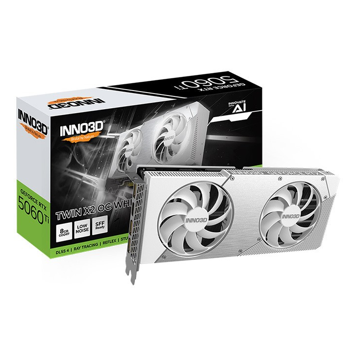VGA(การ์ดจอ) INNO3D GEFORCE RTX 5060 TI TWIN X2 OC WHITE - 8GB GDDR7 (N506T2-08D7X-193075W) (3Y)