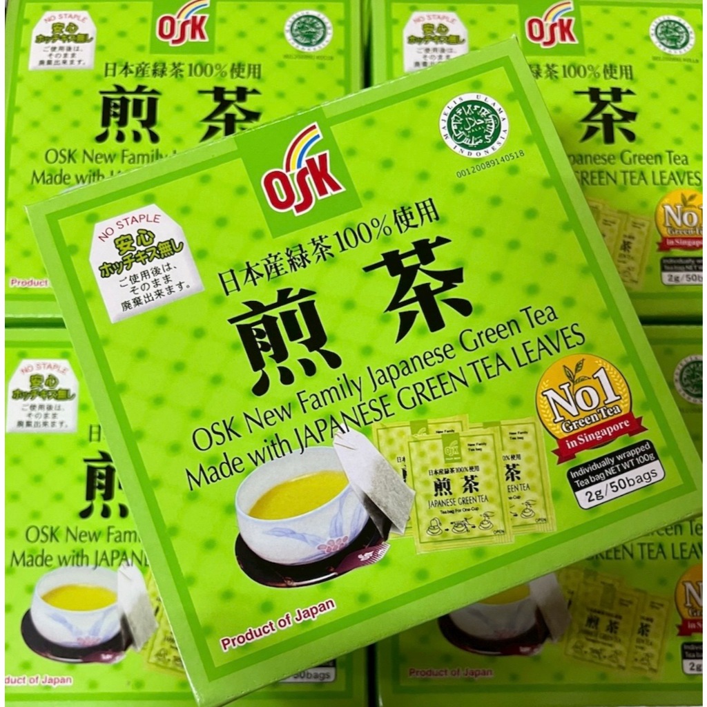 OSK japanese green tea ชาเขียว ญี่ปุ่น 1 กล่อง บรรจุ 50 ซอง