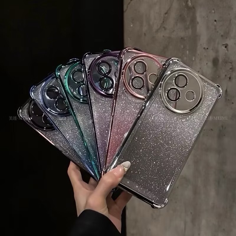 เคส สวยหรู สำหรับรุ่น VIVO Y39 5G ไล่โทนสีสวย กันกล้อง หรูหรา กากเพชร 2in1 ฟรุ้งฟริ้งง กันกระแทก เคสนิ่ม EE