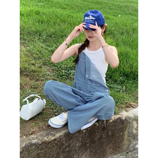BY IRA PANSY JUMPSUIT📌พร้อมส่ง📌 เอี๊ยมขายาวลายทาง ผ้าเนื้อดีอยู่ทรงสวย ด้านข้างเป็นกระดุม