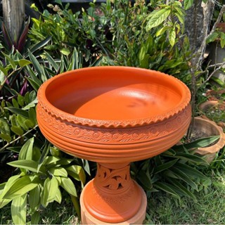 อ่างดินเผา อ่างเลี้ยงปลาปากหยัก+ขาตั้ง 12  14 16 18 นิ้ว ( ส…