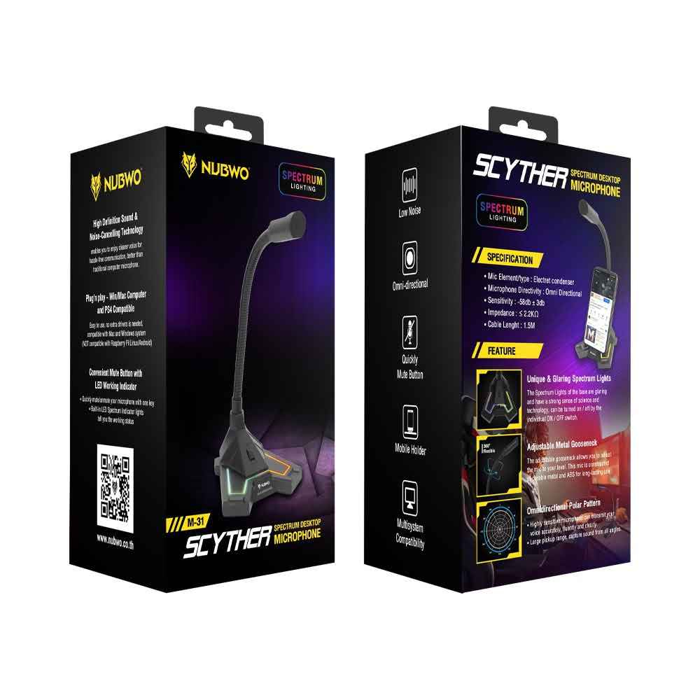 Nubwo M31 Microphone USB Scyther Spectrum RGB