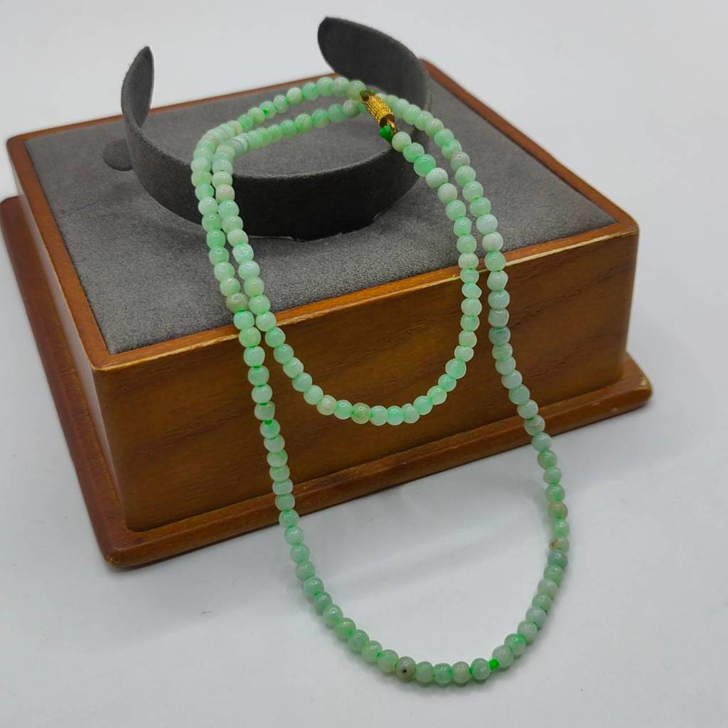 สร้อยคอ สีเขียวกรีนแอปเปิ้ล ยาว 21 นิ้ว ขนาด 3.95 มิล B22