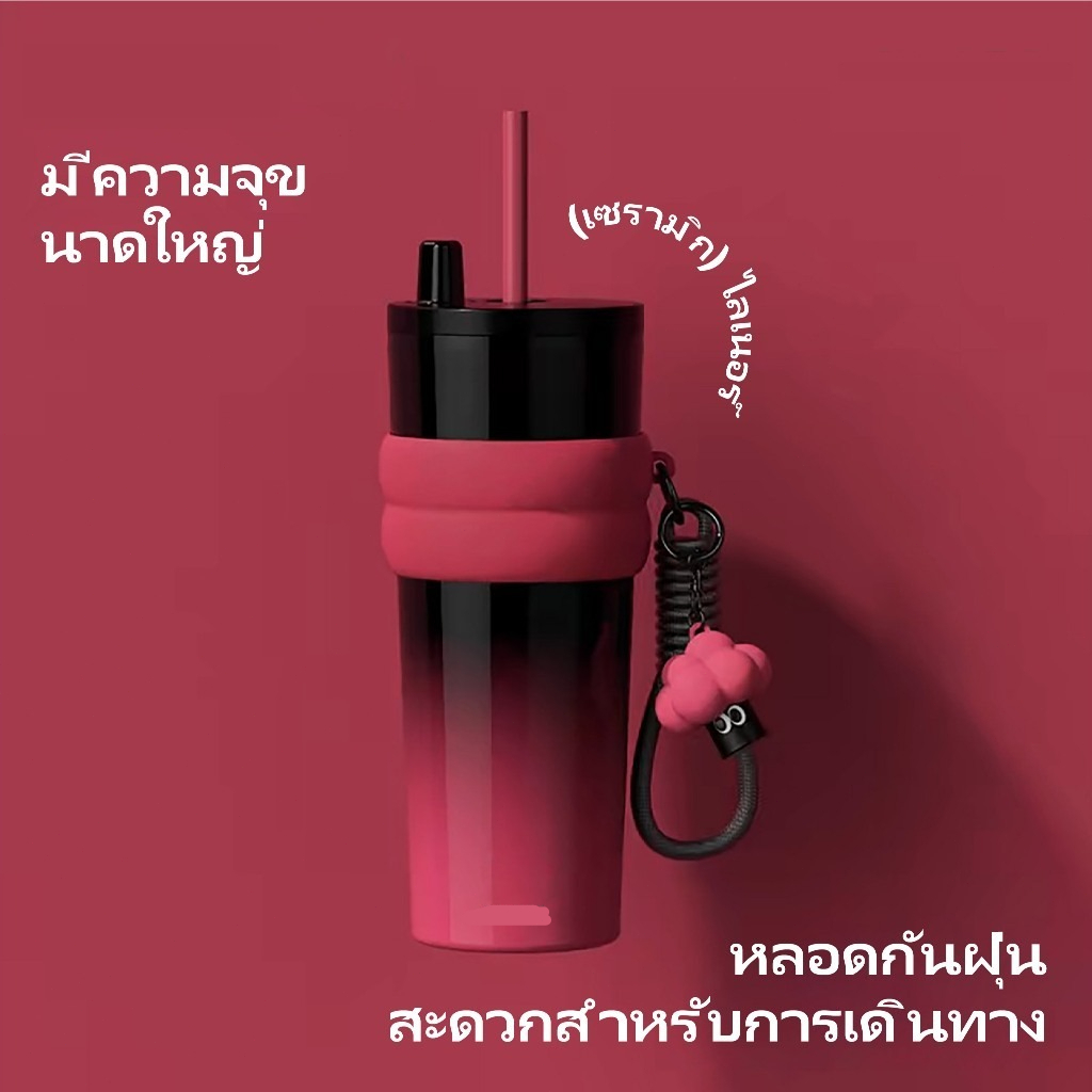 CIVAGO（26oz） แก้วกาแฟสแตนเลสซับเซรามิกพร้อมฝาปิดขวดสูญญากาศสามารถเก็บความร้อนและความเย็น