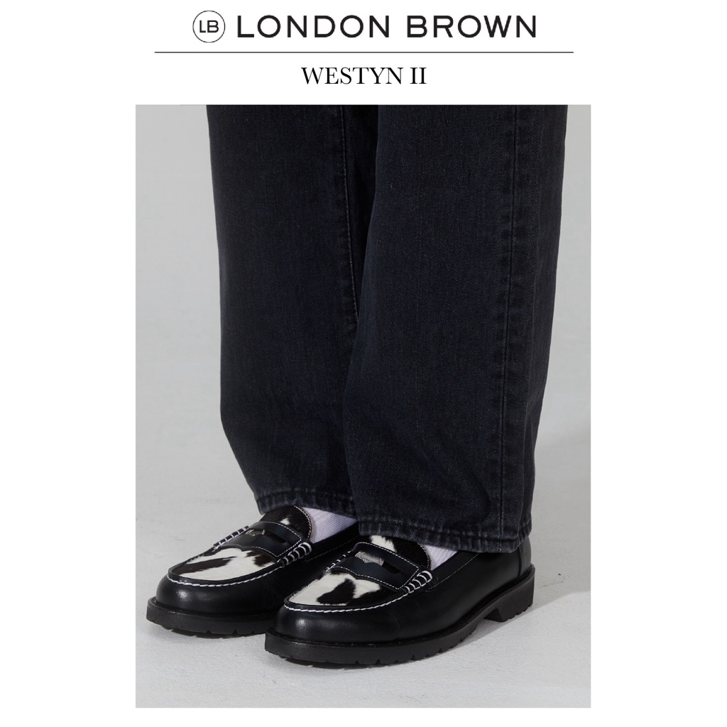 LONDON BROWN - WESTYN II รองเท้าหนังทรง PENNY LOAFER ลายขนวัว มาพร้อมดีเทลเหรียญเพนนี