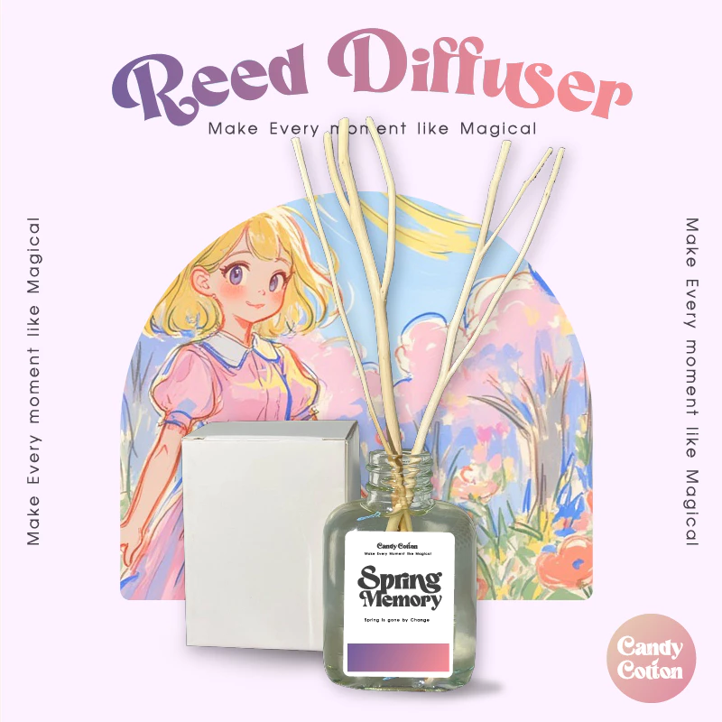ก้านไม้หอม (30 ml.) กลิ่น Spring Memory น้ำหอมปรับอากาศ ขนาดเหมาะสำหรับของขวัญ ฟรี! ก้านไม้งาสำหรับกระจายกลิ่น🎄