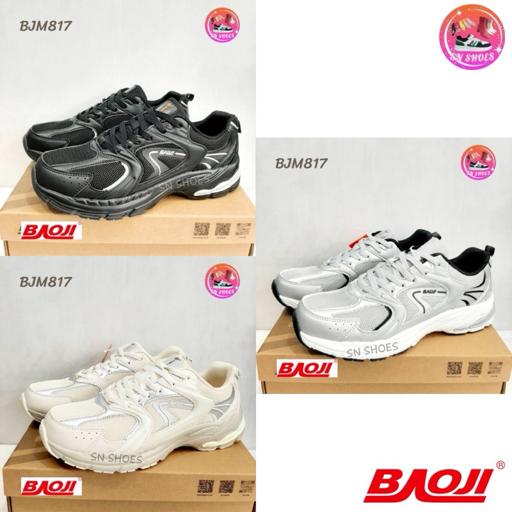 รองเท้าผ้าใบBAOJI เเท้100% BJM817 รองเท้าผ้าใบผู้ชาย ไซร้ 41-45