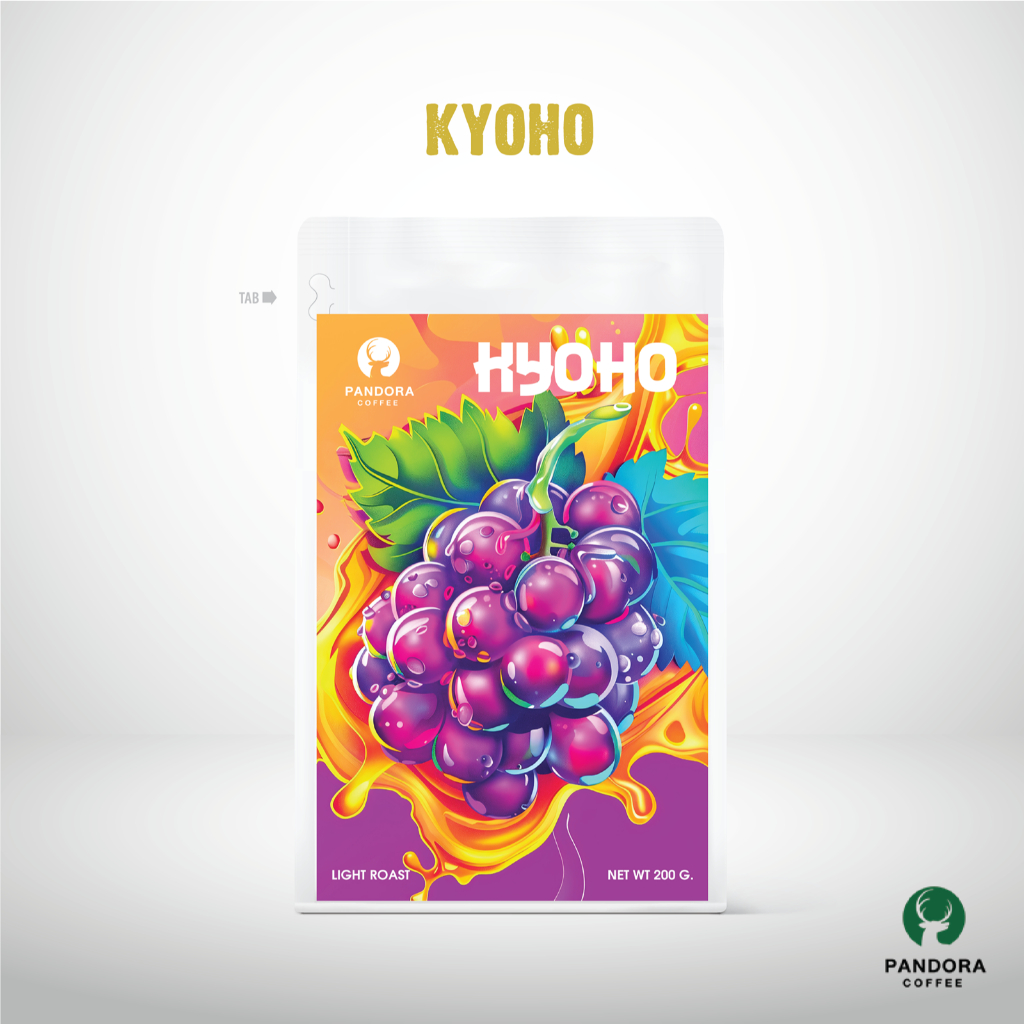 Pandora Coffee เมล็ดกาแฟ Kyoho Grape คั่วอ่อน Light Roast ขนาด 200 กรัม