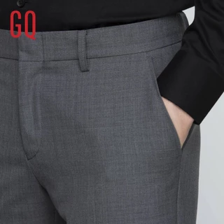 GQ Essential Pants กางเกงทำงานผ้าเย็นเนื้อละเอียด ทรงสลิม รุ่น Cool Wool Blend สีเทา