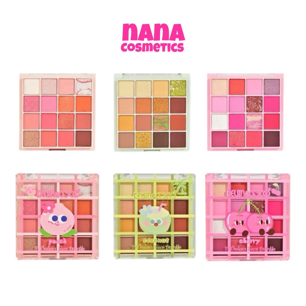 เควินแอนด์โคโค่ พาเลทอายแชโดว์ 2 ชั้น ไฮไลท์ เขียนคิ้ว คอนทัวร์ พร้อมแปรงปัด Kevin&Coco 19 Colors Fa