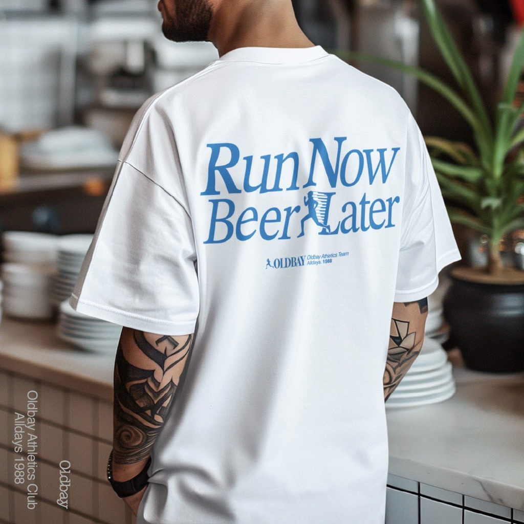 OLDBAY® Oversize Tees “Runnow Beer Later”