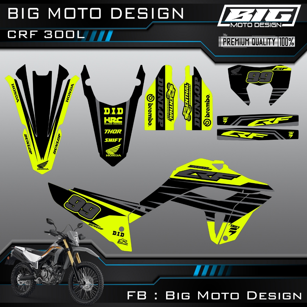 สติ๊กเกอร์ CRF 300l เต็มคัน รุ่นดำ-เมม่อน สวยสะดุดตา