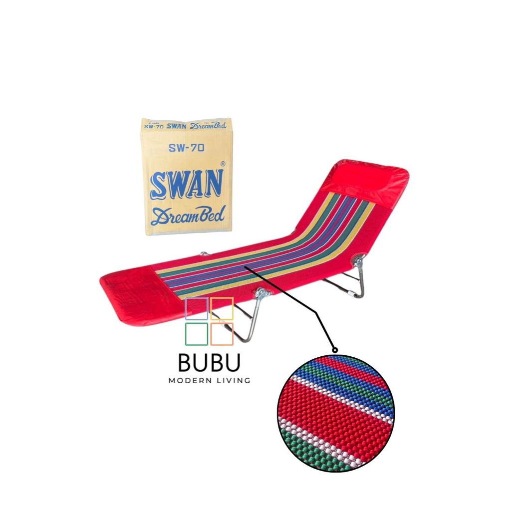 SWAN เตียง3พับ รุ่น ขนนิ่ม | เตียงสนาม3พับ พับเก็บได้ นอนเล่น พกพา เหล็กหนามาก ข้อพับSWAN แข็งแรงมาก ไม่ดีด