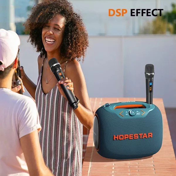 HOPESTAR Partybox ลำโพงบลูทูธ 120W BT5.3 กันน้ำ IPX6 แบต 22000mAh ไมค์ลอย 2 ตัว