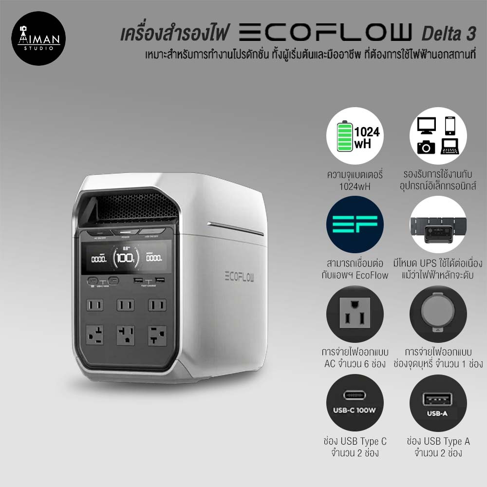 เครื่องสำรองไฟ EcoFlow Delta 3