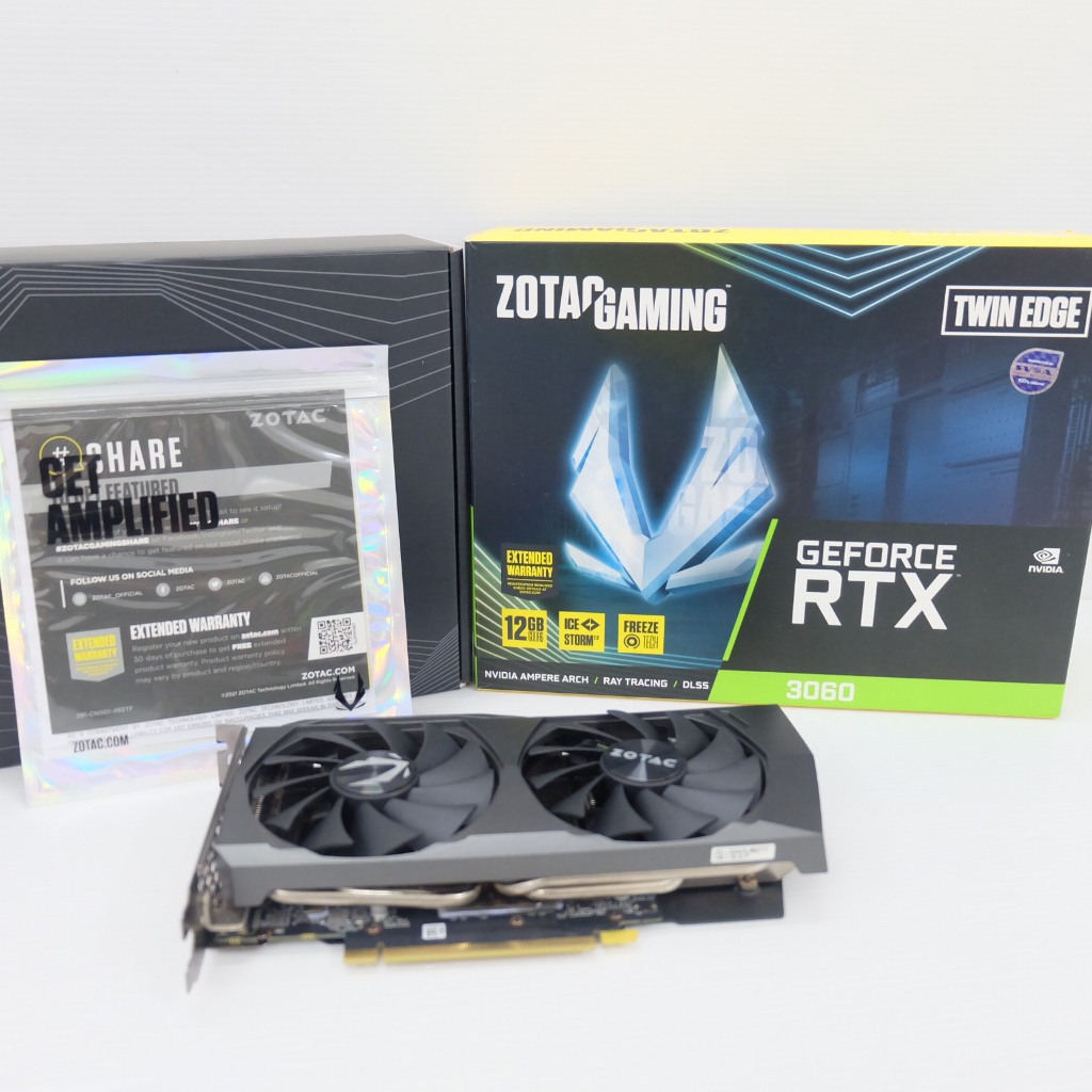 VGAมือสอง (การ์ดแสดงผล) ZOTAC GAMING GEFORCE RTX3060 TWIN EDGE V2 12GB  มือสอง