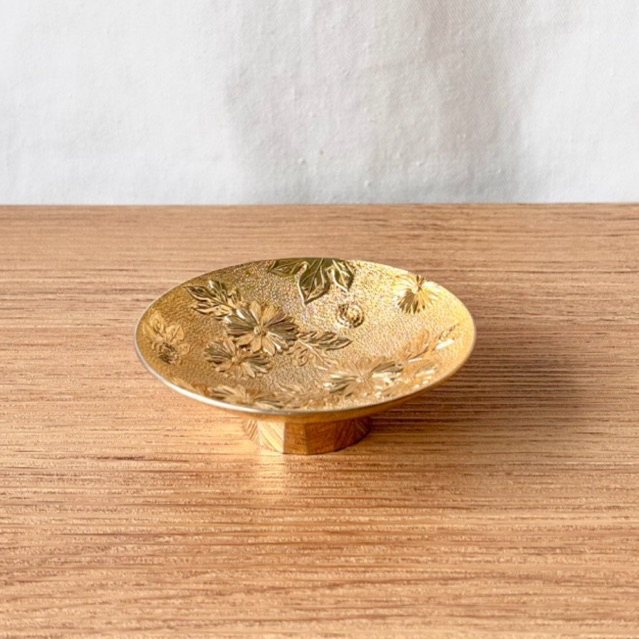 จานทองจิ๋ว ลายดอก งานญี่ปุ่น24KGP