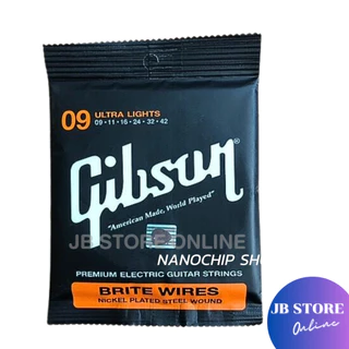 (พร้อมส่ง) Gibson สายกีตาร์โปร่งเบอร์10 สายกีตาร์ไฟฟ้าเบอร์9 Guitar string ครบชุด6เส้น จับนิ่ม สบายนิ้ว เสียงดี คุณภาพเย