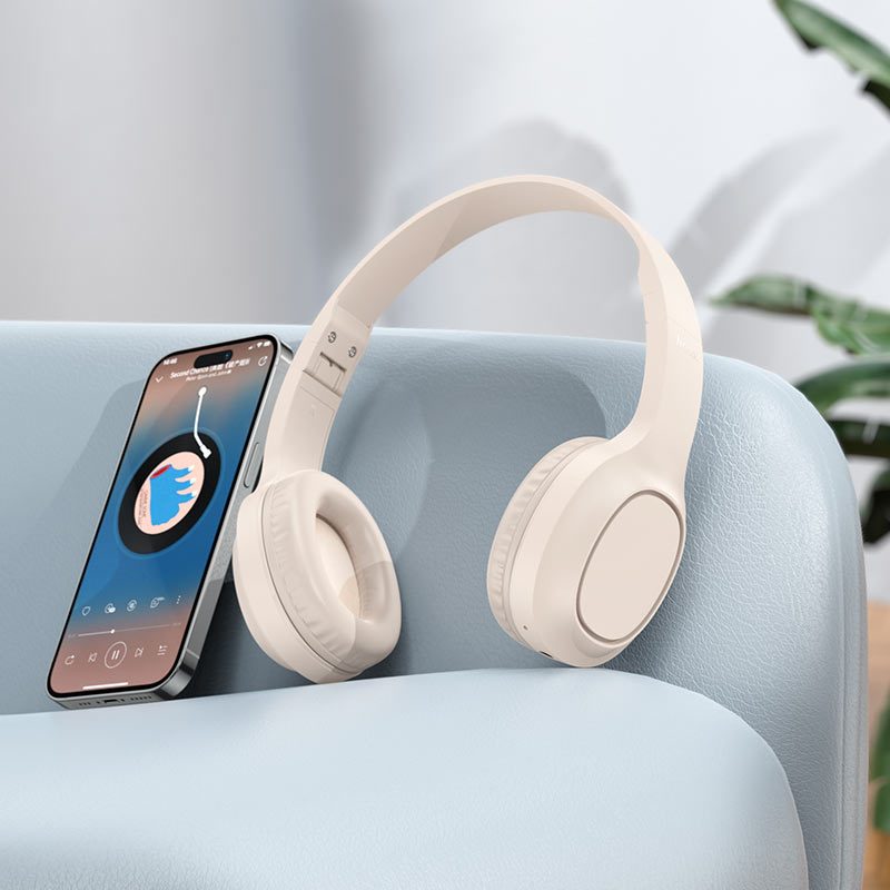 (W46) Hoco หูฟังครอบหูมินิมอล หูฟังบลูทูธ Bluetooth 5.3 ปรับระดับได้ ฟังเพลงต่อเนื่อง 20 ชม.