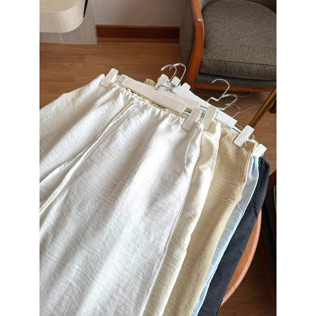 กางเกงขายาวเชือดรูด ผ้าทิ้งตัวใส่สบาบ ผ้าไม่บาง  ระบายอากาศได้ดี