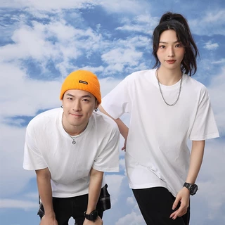 เสื้อยืด ผ้าฝ้าย 100% เสื้อยืดคอกลม oversize แขนสั้น สีพื้น เสื้อยืดผ้านุ่ม แฟชั่น Unisex T-shirt DIY สั่งทำได้ tee