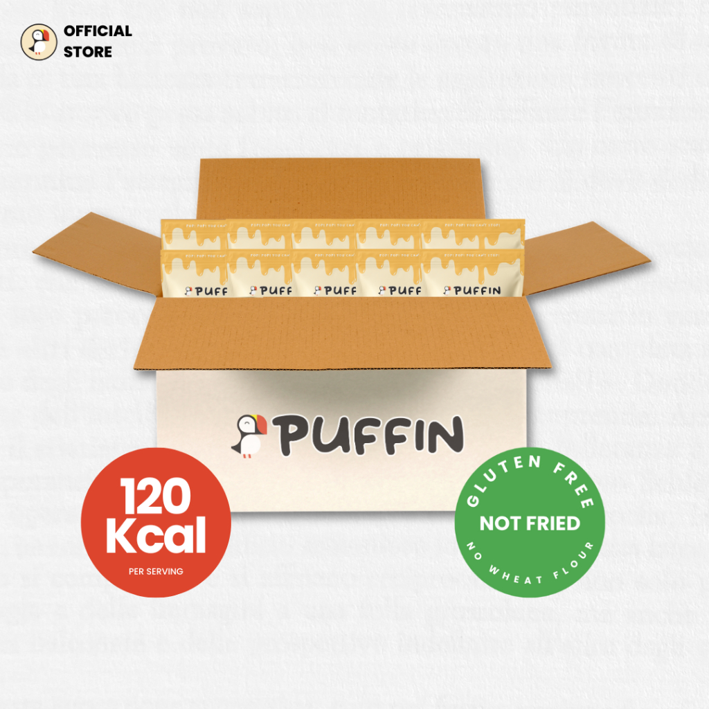 Puffin ขนมข้าวกล้องอบกรอบ รสเชดด้าชีส ขนมคลีน ขนมเด็กชอบ ขนมอร่อยๆ ขนมกรอบหรอย Cheddar Cheese Rice P