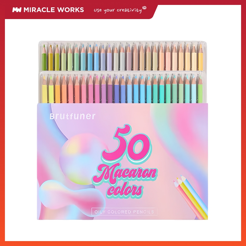 MW&Brutfuner ชุดดินสอสีมาการอง 12/24/50/72 สีสำหรับดินสอสีเนื้อมัน