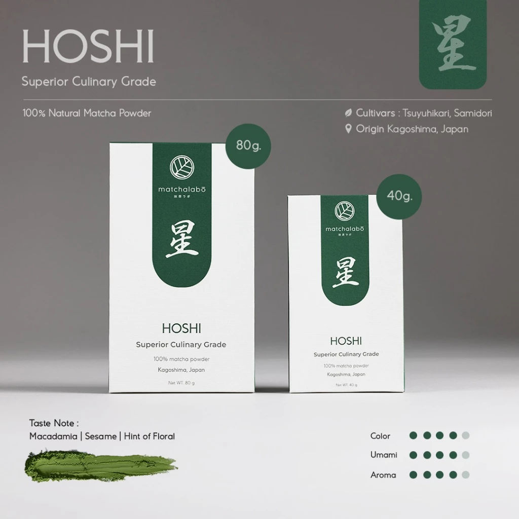 MATCHALABO ผงมัทฉะ เกรดพรีเมี่ยม I HOSHI Superior Culinary Grade Matcha 40g