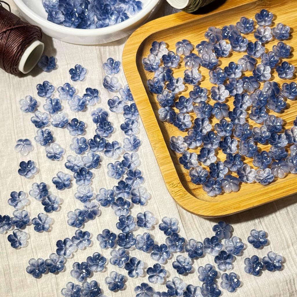 (ส่งจากไทย!!)ดอกไม้แก้ว ลูกปัดแก้วดอกไม้ 10 ชิ้น 12 มิล DIY