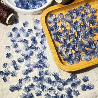 (ส่งจากไทย!!)ดอกไม้แก้ว ลูกปัดแก้วดอกไม้ 10 ชิ้น 12 มิล DIY