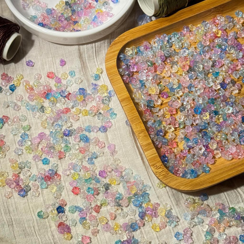 (ส่งจากไทย!!)ลูกปัดอะคริลิคดอกระฆังคว่ำ จี้ลูกปัดดอกไม้ DIY
