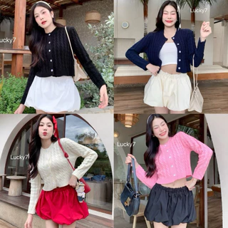 BY IRA(23202)🎉พร้อมส่ง🎉Ballon Skirt กระโปรงบอลลูน ทรงสวยมาก มีเชือกผูกเอวและซับในกางเกงขาสั้น(เฉพาะลายทางไม่มี)