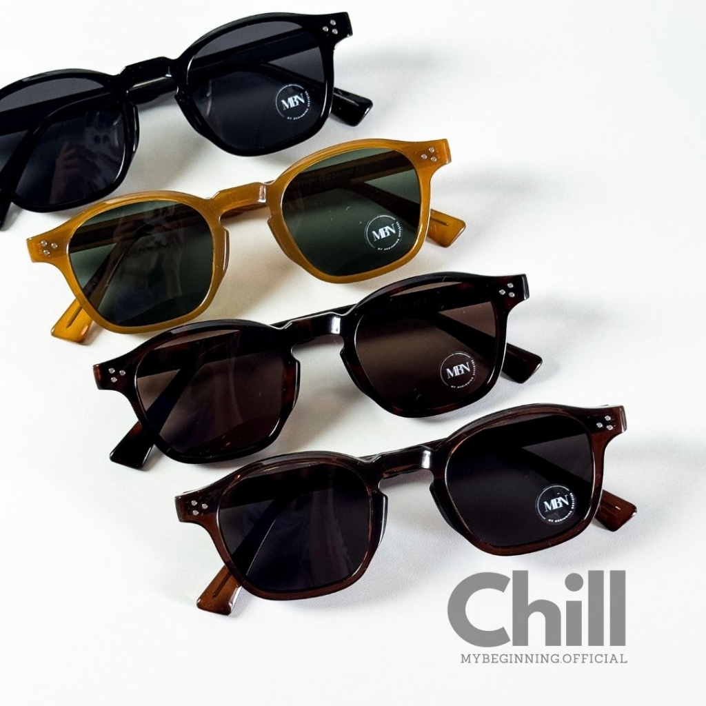 𝐌𝐁𝐍 รุ่น 𝐂𝐡𝐢𝐥𝐥 แว่นกันแดด เลนส์ Polarized ป้องกัน UV 400 สามารถนำไปเปลี่ยนเป็นเลนส์สายตาได้