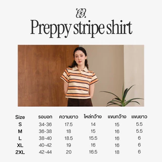 CHUUCHOP - (S-2XL) Preppy Stripe Polo เสื้อโปโลลายทางแขนสั้น(C8379)